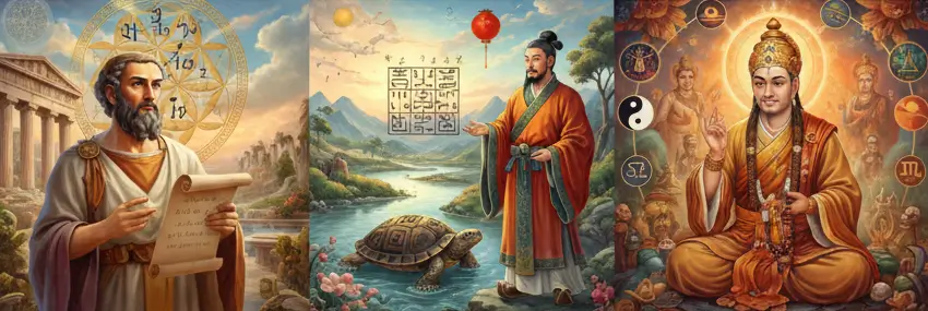 ต้นกำเนิดเลขศาสตร์ ตะวันตก จีน และอินเดีย